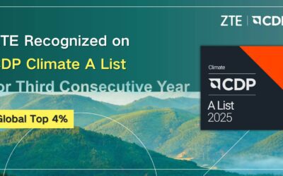 ZTE ได้รับการจัดอันดับใน CDP Climate A List ต่อเนื่องเป็นปีที่ 3 ติดอันดับ Top 4% ของบริษัทชั้นนำทั่วโลก